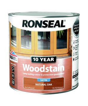 Ronseal 10 Year Woodstain 2.5L Natural Oak Satin