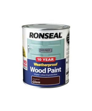 Ronseal 10 Year Weatherproof Paint in Chestnut Gloss 750ml