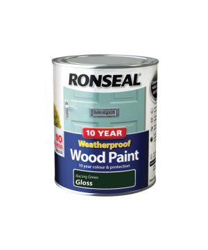 Ronseal 10 Year Weatherproof Paint Racing Green Gloss 750ml tin
