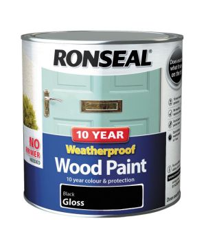 Ronseal 10 Year Weatherproof Paint 2.5L in Black Gloss