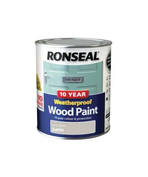 Ronseal 10 Year Weatherproof Paint - Grey Stone Satin 750ml