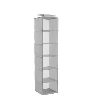 Addis Hanging Clothes Organiser in grey with 6 pockets