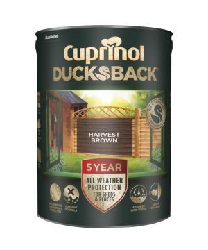 Cuprinol 5 Year DucksBack Harvest Brown 5L rough sawn wood treatment