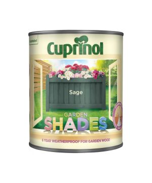 Cuprinol Garden Shades Sage 1L wood care paint with a matt finish