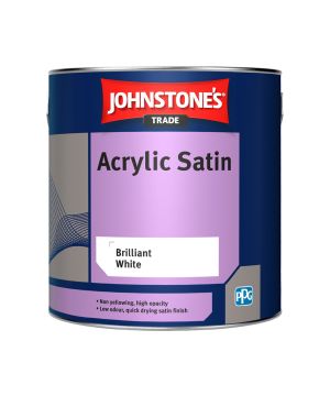 Johnstone's Acrylic Satin Brilliant White 1L wood and metal paint