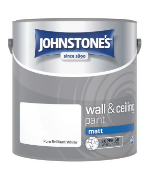 Johnstone's Wall & Ceiling Matt Paint in Pure Brilliant White, 2.5L