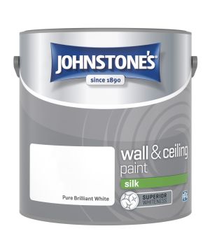 Johnstone's Wall & Ceiling Silk Paint in Pure Brilliant White, 2.5L tin