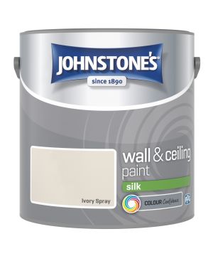 Johnstone's Wall & Ceiling Silk Paint in Ivory Spray, 2.5L silk emulsion for interior walls and ceilings