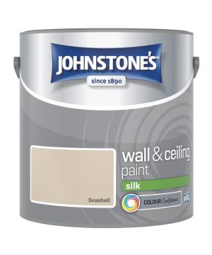 Johnstone's Wall & Ceiling Silk Paint in Seashell, 2.5L silk emulsion topcoat