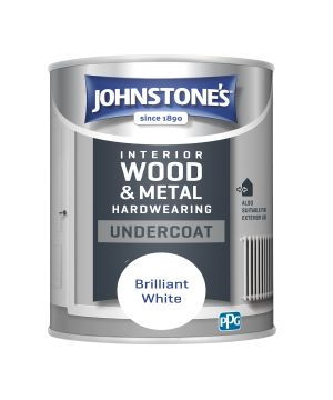 Johnstone's Hardwearing Undercoat Brilliant White 750ml interior wood and metal primer