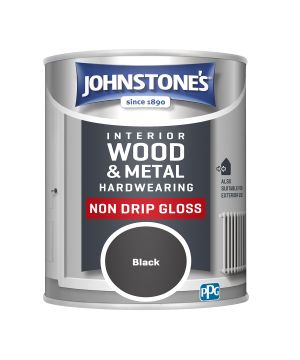 Johnstone's Hardwearing Non Drip Gloss paint in Black, 750ml