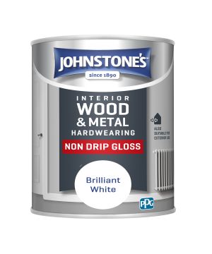 Johnstone's Hardwearing Non Drip Gloss 750ml Brilliant White wood and metal paint