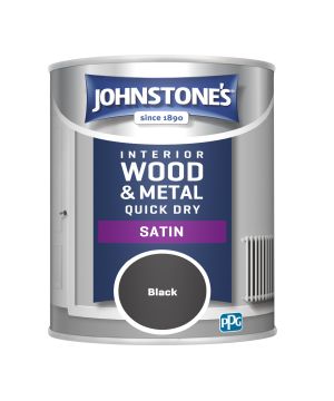 Johnstone's Quick Dry Satin Black 750ml wood and metal paint