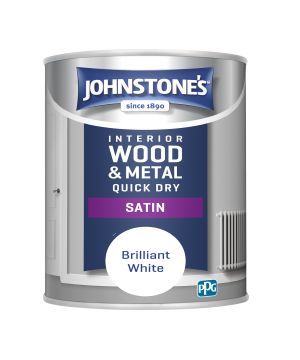Johnstone's Quick Dry Satin 750ml wood and metal paint in Brilliant White