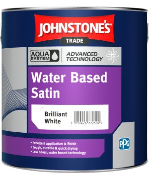 Johnstone's Trade Aqua Water Based Satin 2.5L in Brilliant White