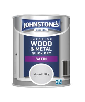 Johnstone's Quick Dry Satin wood and metal paint in Moonlit Sky, 750ml tin