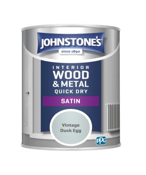 Johnstone's Quick Dry Satin 750ml wood and metal paint in Vintage Duck Egg