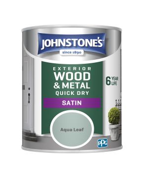 Johnstone's Exterior Quick Dry Satin Aqua Leaf 750ml paint tin