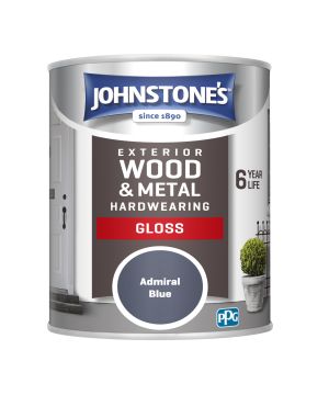 Johnstone's Exterior Hardwearing Gloss Admiral Blue 750ml 0.75L tin