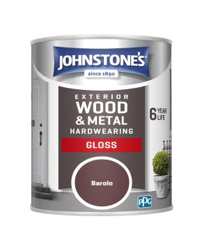 Johnstone's Exterior Hardwearing Gloss Barolo 750ml wood and metal paint