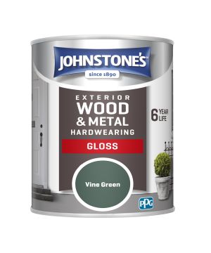 Johnstone's Exterior Hardwearing Gloss paint in Vine Green, 750ml