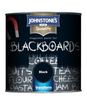 Johnstone's Magnetic Blackboard Paint 750ml in matt black finish
