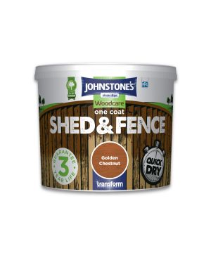 Johnstone's Shed & Fence 5L exterior topcoat in Golden Chestnut