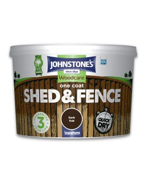 Johnstone's Shed & Fence Dark Oak 9L exterior topcoat for rough sawn timber