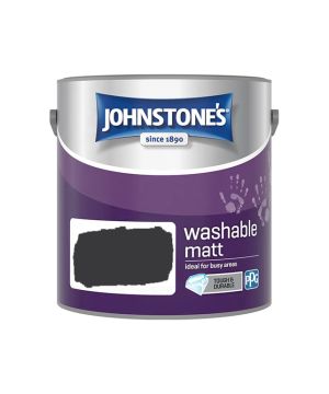 Johnstone's Washable Matt Paint in Black, 2.5L
