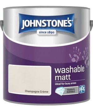 Johnstone's Washable Matt Paint in Champagne Creme, 2.5L