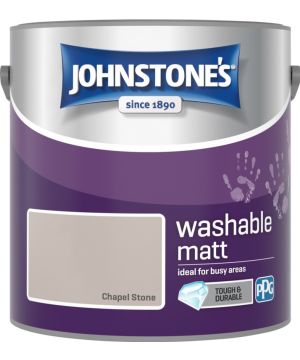 Johnstone's Washable Matt Paint in Chapel Stone, 2.5L interior emulsion tin