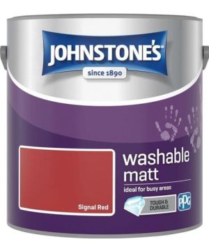 Johnstone's Washable Matt Paint Signal Red 2.5L matt emulsion tin