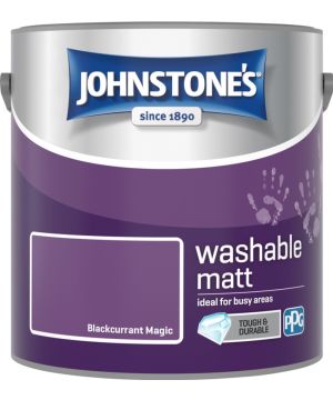 Johnstone's Washable Matt Paint in Blackcurrant Magic, 2.5L durable matt emulsion