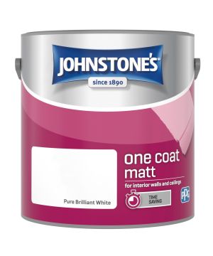 Johnstone's One Coat Matt Paint - Pure Brilliant White - 2.5L