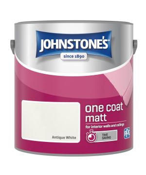 Johnstone's One Coat Matt Paint - Antique White - 2.5L
