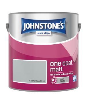 Johnstone's One Coat Matt Paint 2.5L in Manhattan Grey