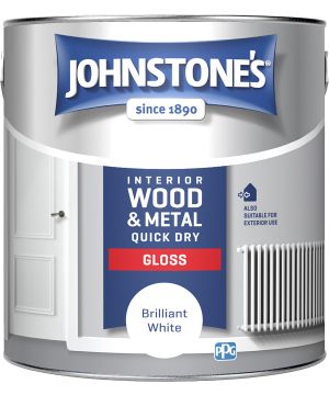 Johnstone's Quick Dry Gloss - Brilliant White - 2.5L wood and metal paint