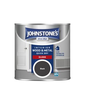 Johnstone's Quick Dry Gloss 250ml Black Wood and Metal Paint