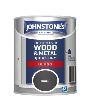 Johnstone's Quick Dry Gloss Black 750ml wood and metal paint