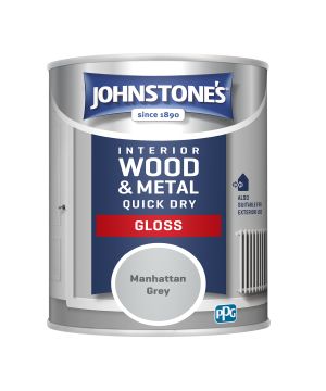 Johnstone's Quick Dry Gloss wood and metal paint in Manhattan Grey, 750ml