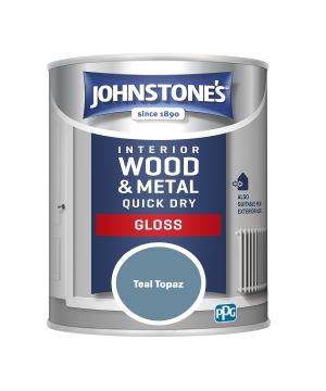 Johnstone's Quick Dry Gloss 750ml interior and exterior wood and metal paint in Teal Topaz