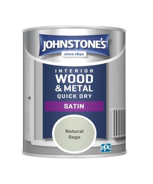 Johnstone's Quick Dry Satin wood and metal paint in Natural Sage, 750ml