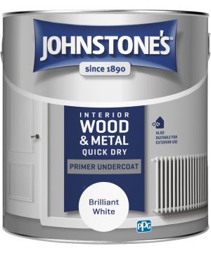 Johnstone's Quick Dry Primer Undercoat 2.5L Brilliant White water based interior and exterior paint