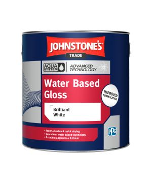 Johnstone's Trade Aqua Water Based Gloss Brilliant White 1L paint tin