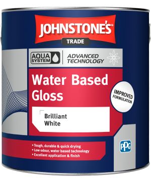 Johnstone's Trade Aqua Water Based Gloss - Brilliant White - 2.5L gloss paint