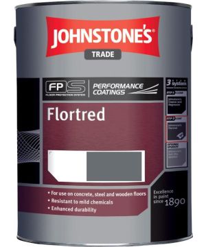 Johnstone's Trade Flortred Floor Paint in Dark Grey, 5L semi-gloss solvent-based coating