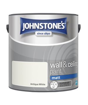Johnstone's Wall & Ceiling Matt Paint in Antique White, 2.5L