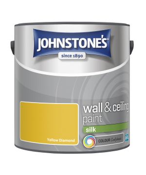 Johnstone's Wall & Ceiling Silk Paint Yellow Diamond 2.5L interior emulsion