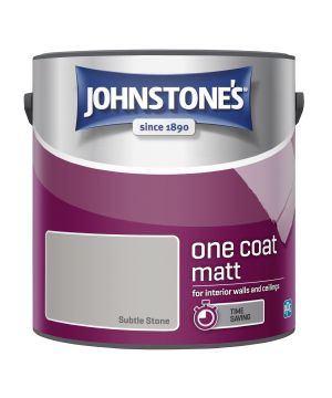 Johnstone's One Coat Matt Paint in Subtle Stone, 2.5L