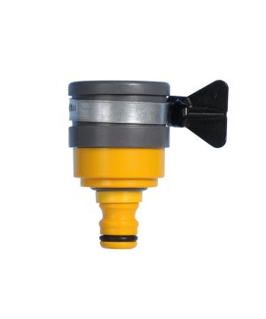 Hozelock 2177 Round Mixer Tap Connector for taps up to 24mm diameter with a stainless steel clip